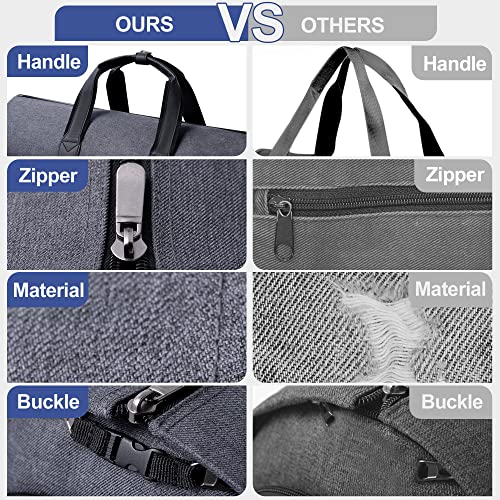 Convertible Garment Bag for travel,Carry on Garment Duffle Bag with Shoe Compartment, Detachable Shoulder Strap – 2 in 1 Suit Bags Suit Travel Bags for Men Women - Image 6