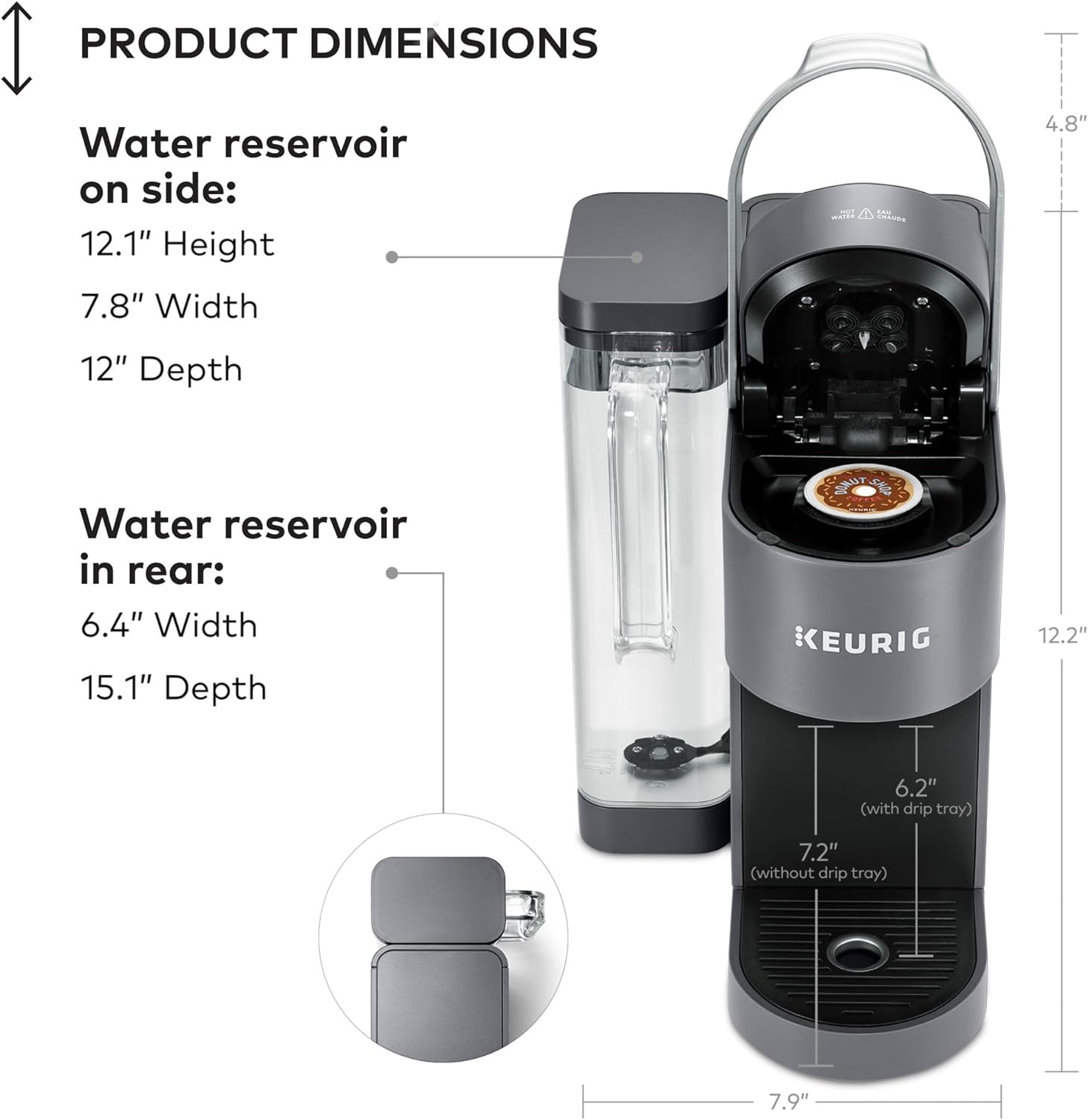 Keurig K-Supreme Single Serve K-Cup Pod Coffee Maker, MultiStream Technology, 4 Brew Sizes, 66oz Dual-Position Removable Reservoir, Black - Image 21
