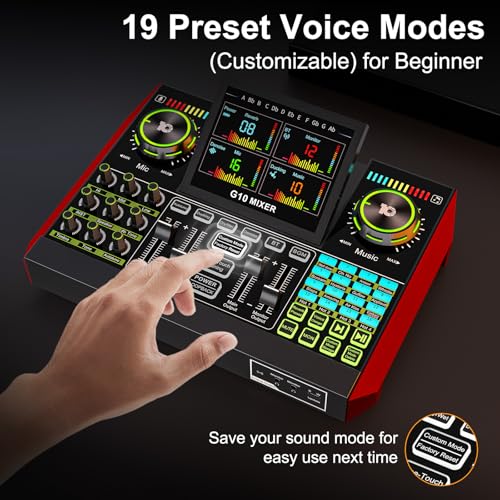 Podcast Microphone Bundle with Live Sound Card Audio Mixer, Podcast Equipment Bundle with 3.5mm Condenser Microphone for Pc/Phone Live Streaming Singing Gaming, Sound Board with Voice Changer, Denoise - Image 15