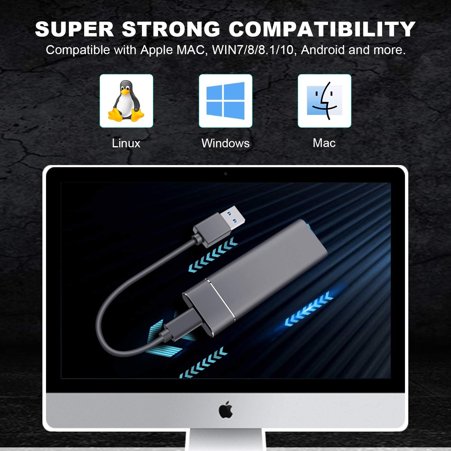 External Hard Drive Compatible for Mac, PC, Desktop, Laptop, Portable 2TB External Hard Drive, Ultra Slim Hard Drive, YSYDYPBB-05 (2TB, C-Black) - Image 7